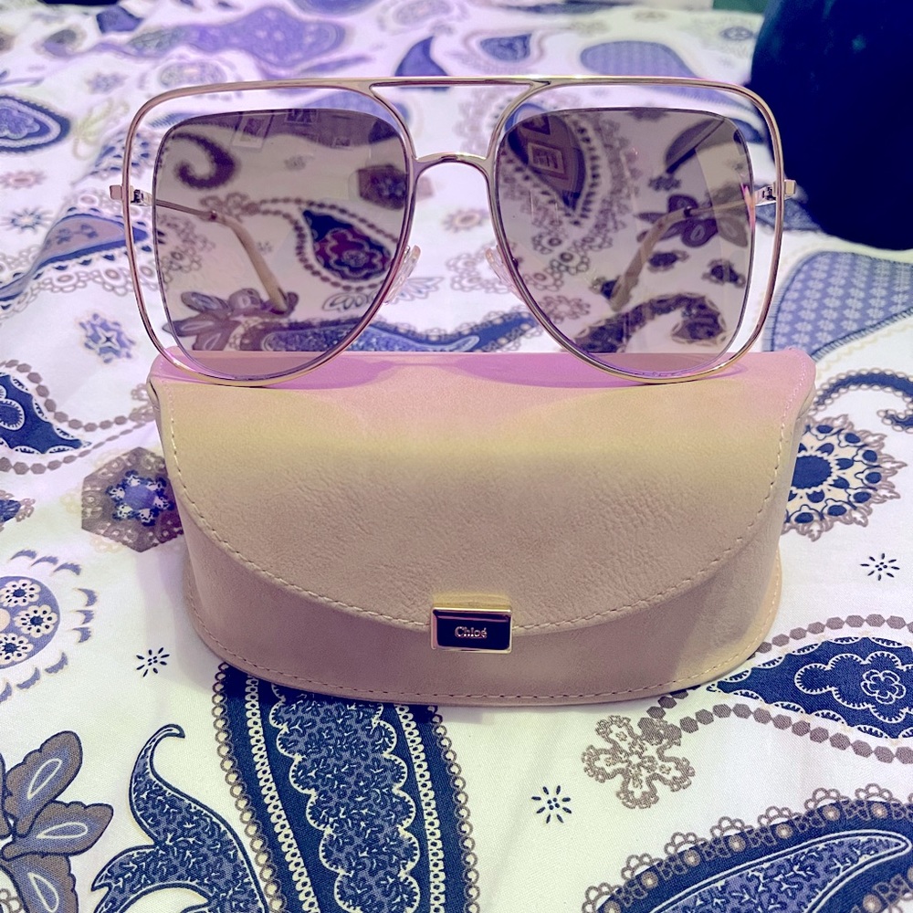 Chloe Gold Mirrored Aviator